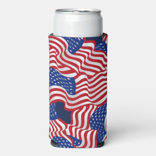 Sterren & strepen vieren seltzer blikjeskoeler (Seltzer Voorkant)