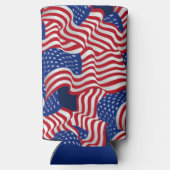 Sterren & strepen vieren seltzer blikjeskoeler (Achterkant)