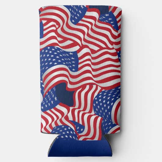 Sterren & strepen vieren seltzer blikjeskoeler (Achterkant)