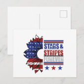 sterren strepen voor altijd woord kunst Patriottis Feestdagenkaart (Voorkant / Achterkant)