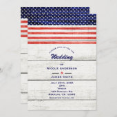 Sterren & Strepen Wit Rustiek Hout Patriottisch Pa Kaart (Voorkant / Achterkant)