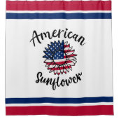 Sterren & Strepen Zonnebloem: een patriottische bl Douchegordijn (Voorkant)