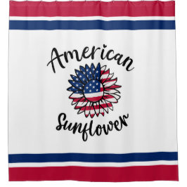 Sterren & Strepen Zonnebloem: een patriottische bl Douchegordijn