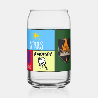 sterren strepen's mores Amerikaanse camping Blikvorm Glas