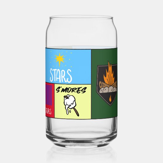 sterren strepen's mores Amerikaanse camping Blikvorm Glas (Voorkant)