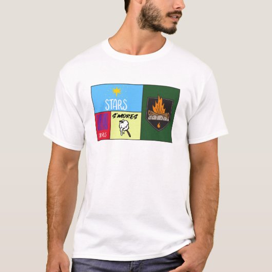sterren strepen's mores Amerikaanse camping T-shirt (Voorkant)
