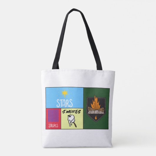 sterren strepen's mores Amerikaanse camping Tote Bag (Achterkant)
