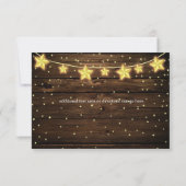 Sterren String Lights Rustic Wood Wedding RSVP Kaa (Achterkant)