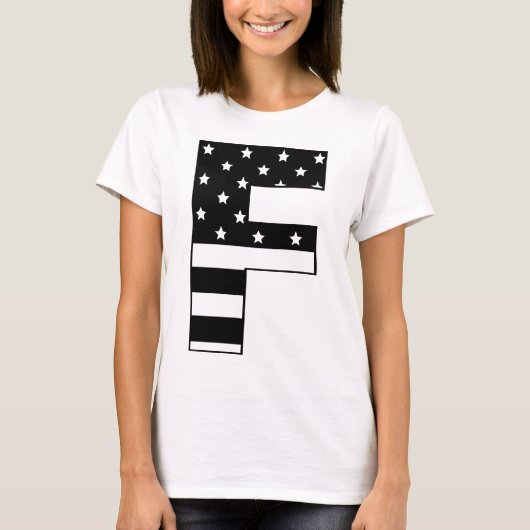 sterren stripe letter F T-shirt (Voorkant)