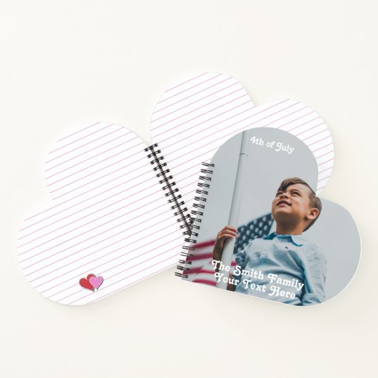  sterren Stripes America Flag Aangepaste foto Notitieboek (Binnen)