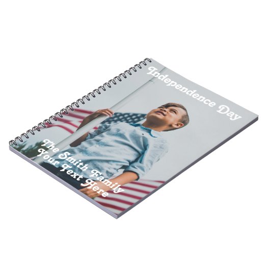  sterren Stripes America Flag Aangepaste foto Notitieboek (Linkerzijde)