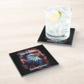 Sterren Stripes Freedom Forever Eagle Amerikaanse  Glazen Onderzetter (Schuin)