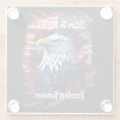 Sterren Stripes Freedom Forever Eagle Amerikaanse  Glazen Onderzetter (Achterkant)