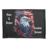 Sterren Stripes Freedom Forever Eagle Amerikaanse  Kussensloop (Voorkant-Links)