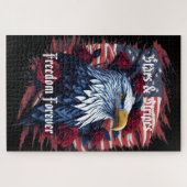Sterren Stripes Freedom Forever Eagle Amerikaanse  Legpuzzel (Horizontaal)