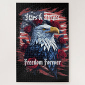 Sterren Stripes Freedom Forever Eagle Amerikaanse  Legpuzzel (Verticaal)