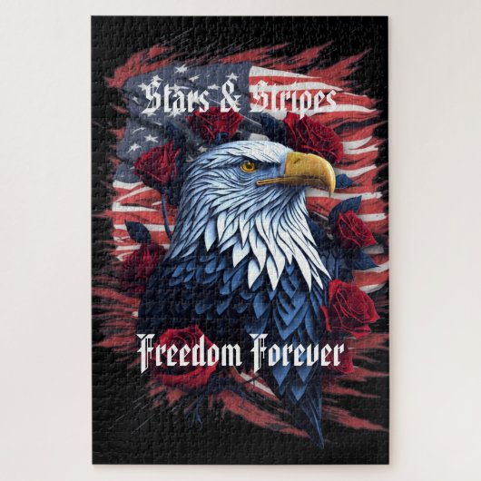 Sterren Stripes Freedom Forever Eagle Amerikaanse  Legpuzzel (Verticaal)