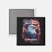 Sterren Stripes Freedom Forever Eagle Amerikaanse  Magneet (Voorkant / Achterkant)