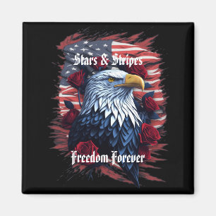 Sterren Stripes Freedom Forever Eagle Amerikaanse  Magneet