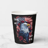 Sterren Stripes Freedom Forever Eagle Amerikaanse Papieren Bekers (Achterkant)