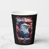 Sterren Stripes Freedom Forever Eagle Amerikaanse Papieren Bekers (Voorkant)
