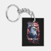 Sterren Stripes Freedom Forever Eagle Amerikaanse  Sleutelhanger (Voorkant Links)