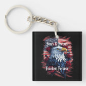 Sterren Stripes Freedom Forever Eagle Amerikaanse Sleutelhanger (Voorkant)