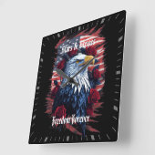 Sterren Stripes Freedom Forever Eagle Amerikaanse  Vierkante Klok (Hoek)