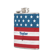 Sterren Stripes USA Vlag Patriottisch Rustiek Land Heupfles (Links)