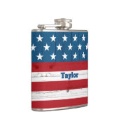 Sterren Stripes USA Vlag Patriottisch Rustiek Land Heupfles (Rechts)