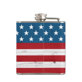 Sterren Stripes USA Vlag Patriottisch Rustiek Land Heupfles (Achterkant)