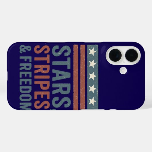 Sterren Stripes & Vrijheid iPhone Case Patriottisc (Achterkant (horizontaal))