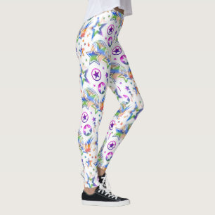 Sterren Tattoo naadloos patroon gekleurd + je idee Leggings