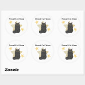 Sterren thema Trots Kat Moeder Ronde Sticker (Vel)