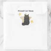 Sterren thema Trots Kat Moeder Ronde Sticker (Tas)