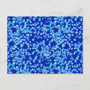 Sterren, tinten lichtblauw tegen donkerblauw briefkaart