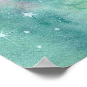 Sterren Tuin Lente Bloem Fee Watercolor Kunst Poster (Hoek)
