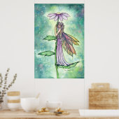 Sterren Tuin Lente Bloem Fee Watercolor Kunst Poster (Keuken)