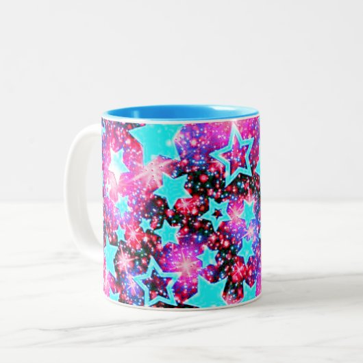 Sterren twee tonde koffie en theebeker. tweekleurige koffiemok (Voorkant links)