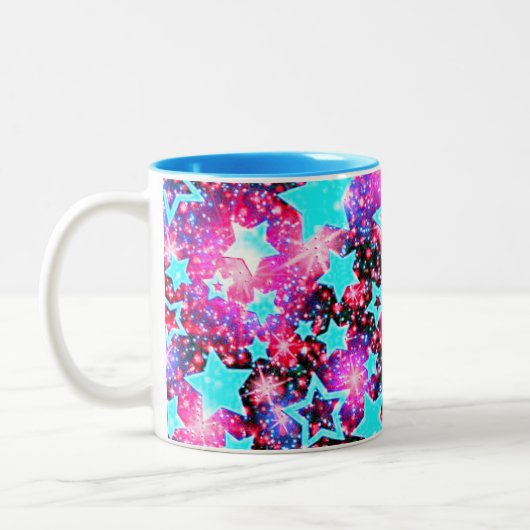 Sterren twee tonde koffie en theebeker. tweekleurige koffiemok (Links)