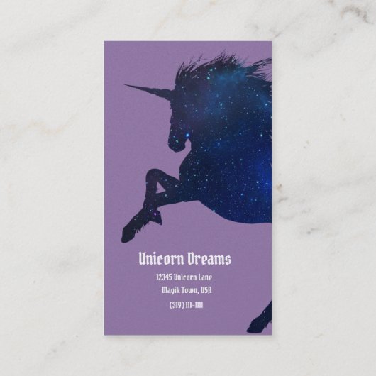  sterren Unicorn Visitekaartje (Achterkant)