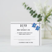 Sterren van David Jewish Wedding RSVP Kaartje (Staand voorkant)