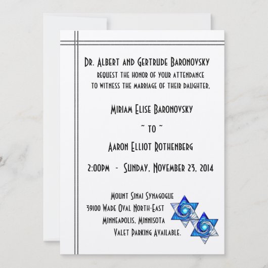 Sterren van David Jewish Wedding Save The Date (Voorkant)