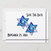 Sterren van David Jewish Wedding Save The Date (Achterkant)