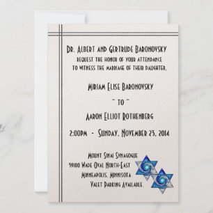 Sterren van David Jewish Wedding Save The Date