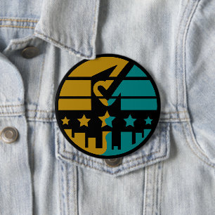 Sterren van goedkeuring - een modern perspectief ronde button 4,0 cm