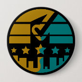 Sterren van goedkeuring - een modern perspectief ronde button 4,0 cm (Voorkant)