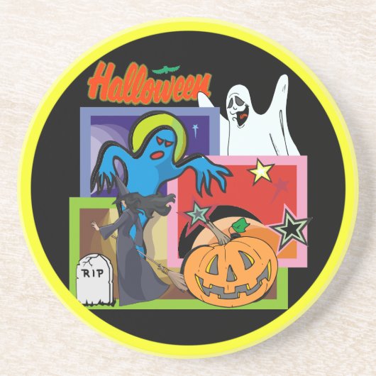Sterren van Halloween - Zandsteen Onderzetter (Voorkant)