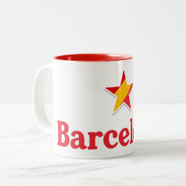 Sterren van Spanje – Barcelona Tweekleurige Koffiemok