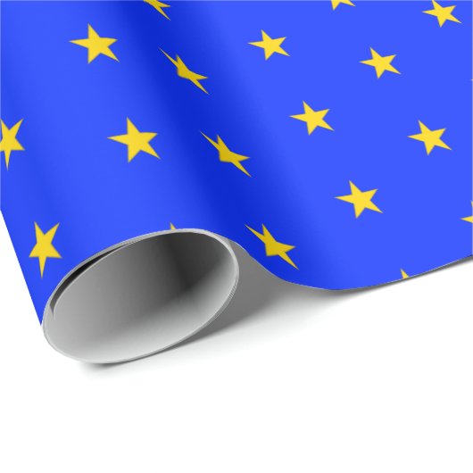 Sterren van uitmuntendheid in goud en blauw cadeaupapier (Rol Hoek)